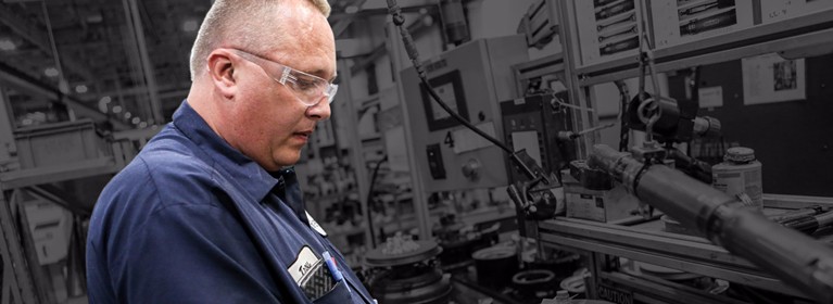 man working on machine
